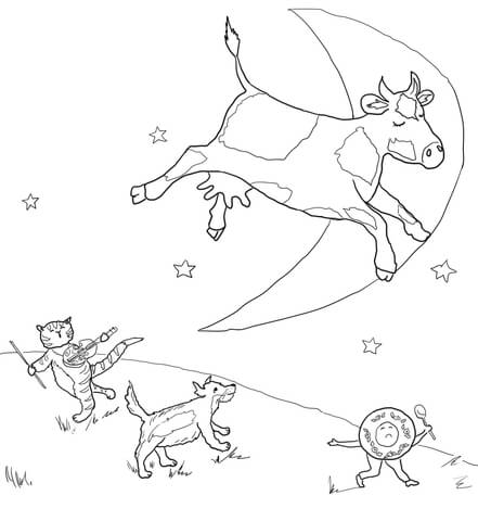 Hey Diddle Diddle Coloring page