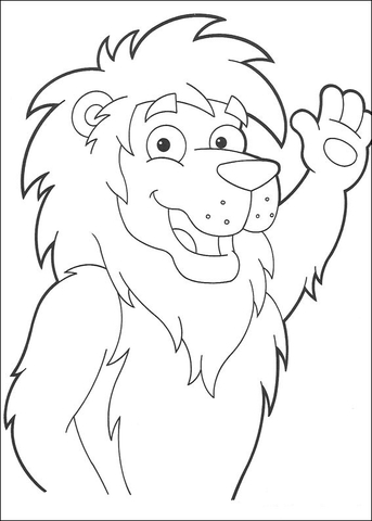 Hi I'm Lion  Coloring page