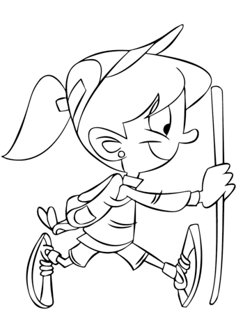 Hiking Girl Coloring page