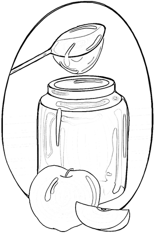 Honey And Apples  Coloring page