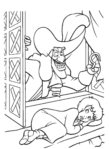 Captain Hook Wants To Catch Wendy Coloring page