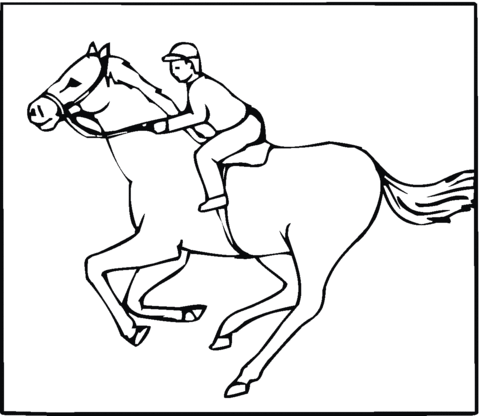 Jockey on a Galloping Horse Coloring page