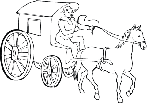 Horse Drives That Cab Coloring page