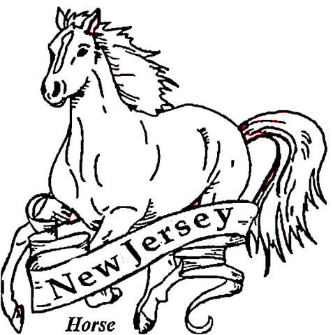 Horse Of New Jersey  Coloring page