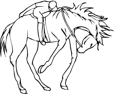 Jockey on a Horse Coloring page