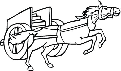 Horse pulling a chariot Coloring page