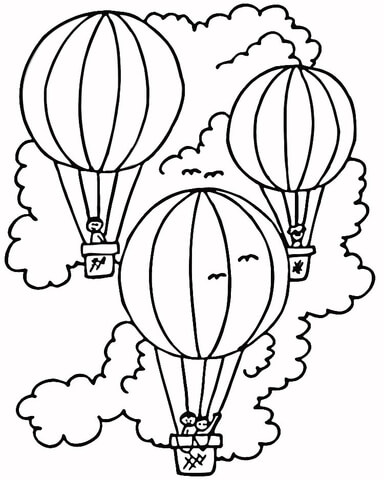 Hot Air Balloons  Coloring page