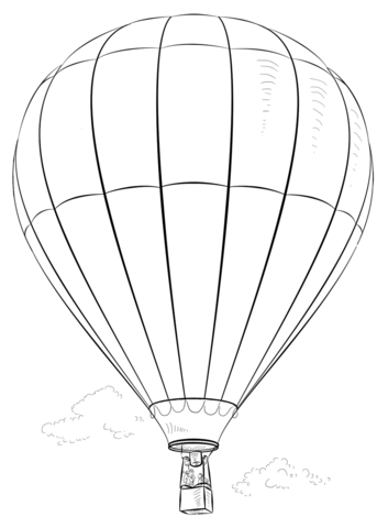 Hot Air Baloon Coloring page