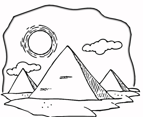 Hot Egyptian Desert  Coloring page