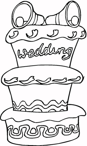 Huge Cake for Wedding  Coloring page