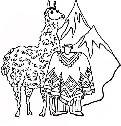 Huge Llama  Coloring page
