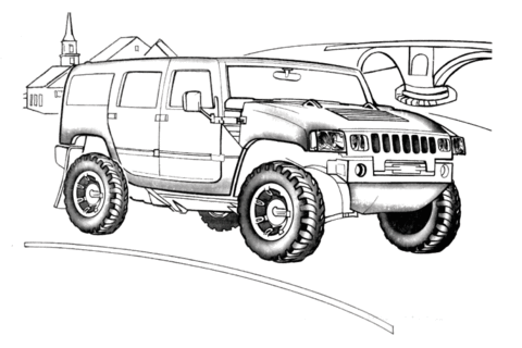Hummer H2  Coloring page