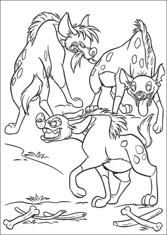 Hungry Hyenas  Coloring page