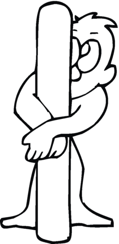 Letter I with monkey Coloring page