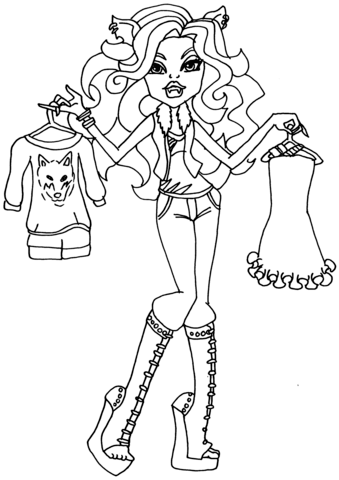 I Heart Fashion Clawdeen Wolf Coloring page