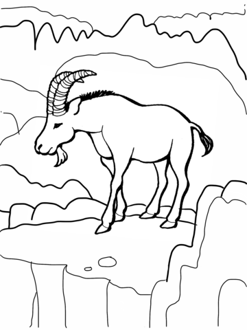 Ibex Wild Goat Coloring page