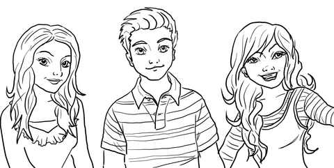 Sam, Freddie, and Carly Coloring page