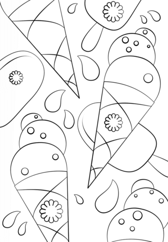 Ice Cream Pattern Coloring page