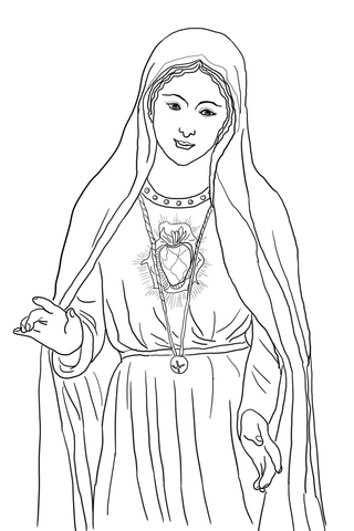 Immaculate Heart of Mary Coloring page