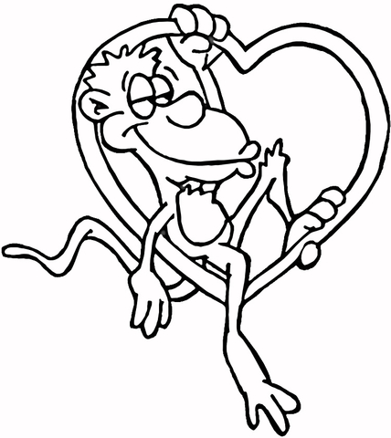 In Love With Monkey  Coloring page
