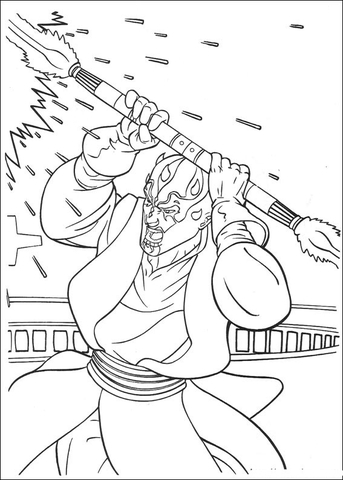 Darth Maul battle scene Coloring page