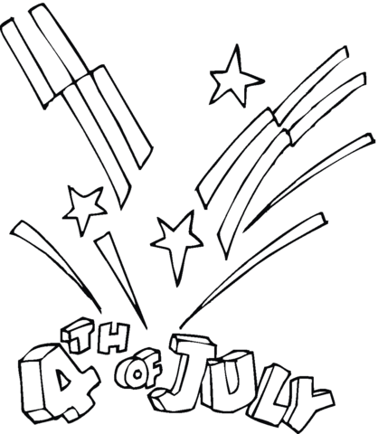 4th of July fireworks Coloring page