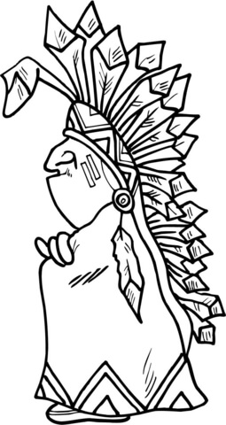 Indian Chief Coloring page