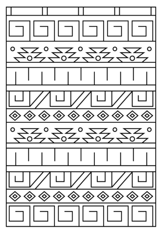 Inca Pattern Coloring page