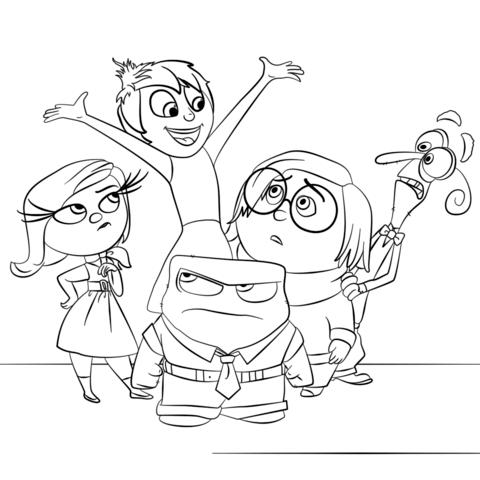 Inside Out All Characters Coloring page