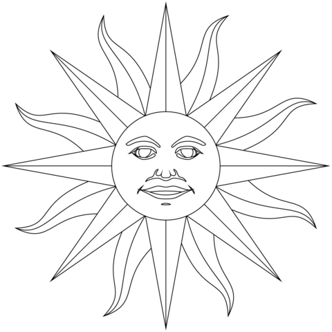 Inti - Incan God of Sun Coloring page