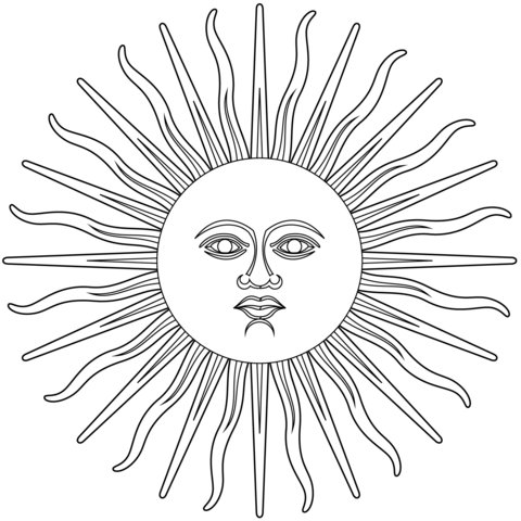 Inti or Sun of May Coloring page