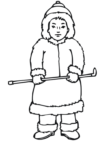 Inuit Boy Coloring page