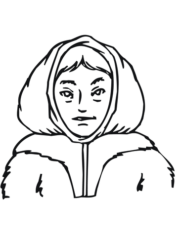 Inuit Girl Coloring page