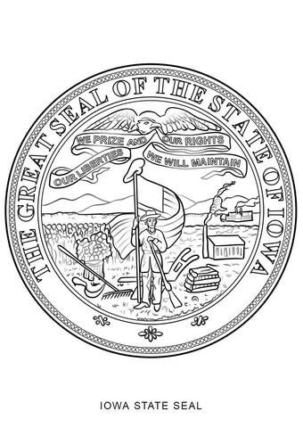 Iowa State Seal Coloring page