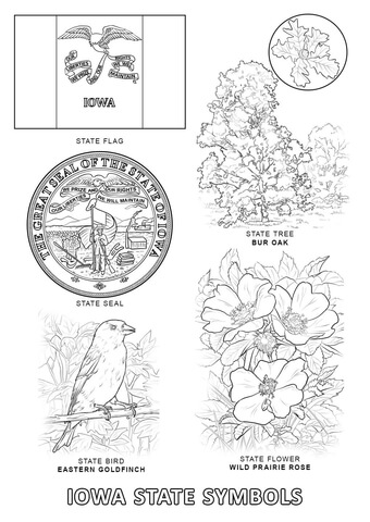 Iowa State Symbols Coloring page