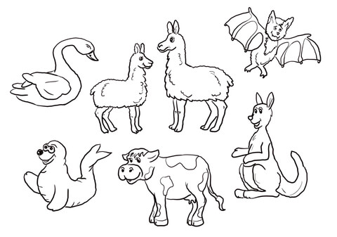 Is Your Mama a Llama Set Coloring page