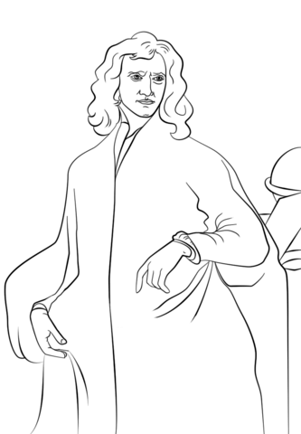 Sir Isaac Newton Coloring page