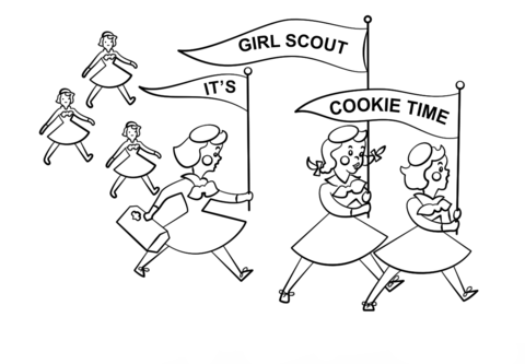 It's Girl Scout Cookie Time Coloring page