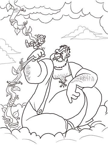 Jack and the Beanstalk Giant Coloring page
