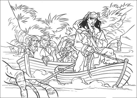 Jack on a boat Coloring page