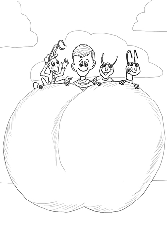 James and the Giant Peach Characters Coloring page