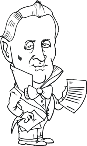 James Buchanan Caricature Coloring page