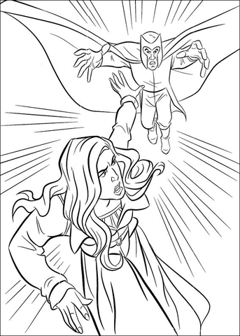Jean Grey and Magneto Coloring page