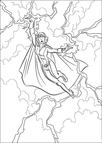 Storm controls the weather Coloring page