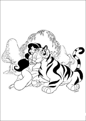 Jasmine and Rajah  Coloring page