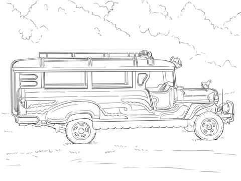 Philippine Jeepney Coloring page