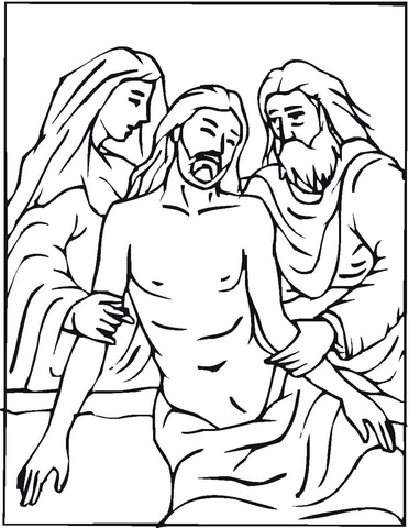 Jesus Descent From The Cross  Coloring page