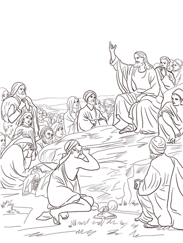 Jesus Sermon on the Mount  Coloring page