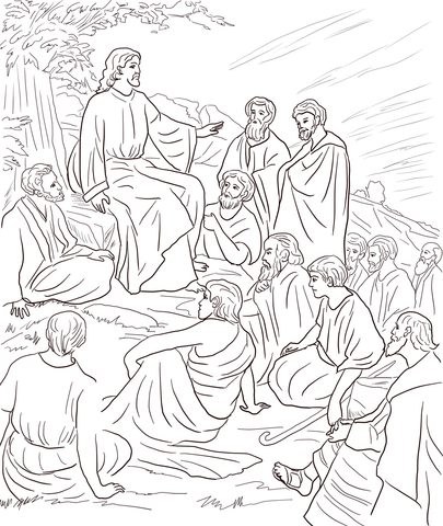 Jesus Teaching People Coloring page