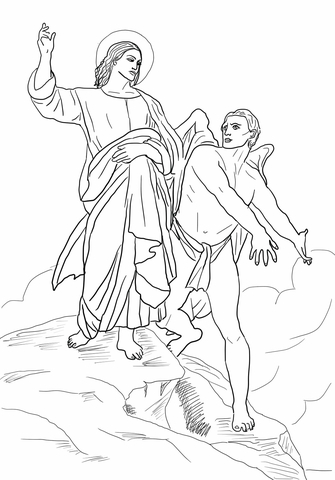 Jesus Tempted Coloring page
